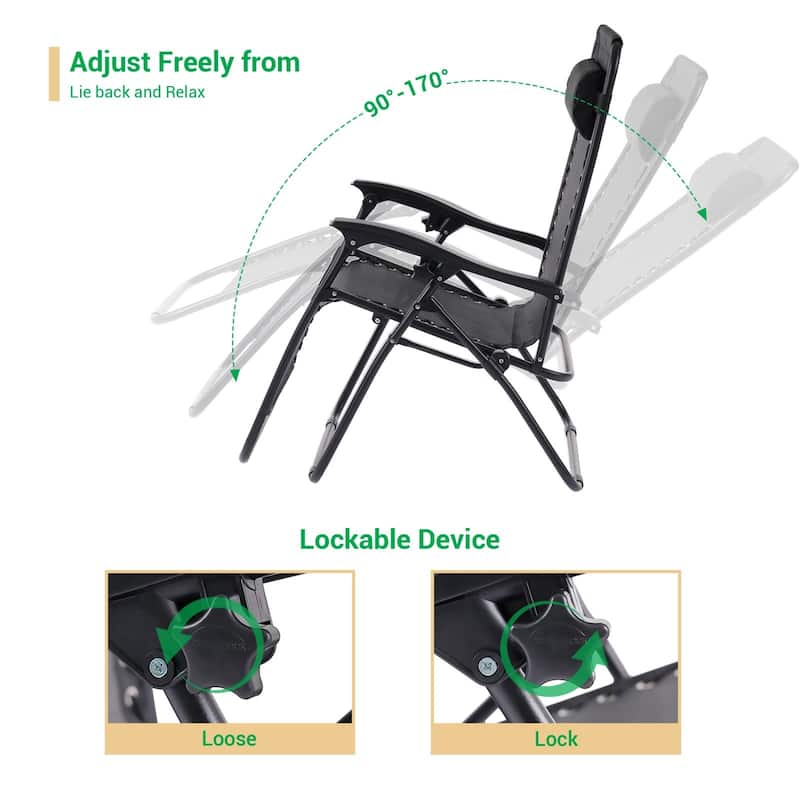 LIVOOSUN Zero Gravity Patio Chairs (Set of 2)