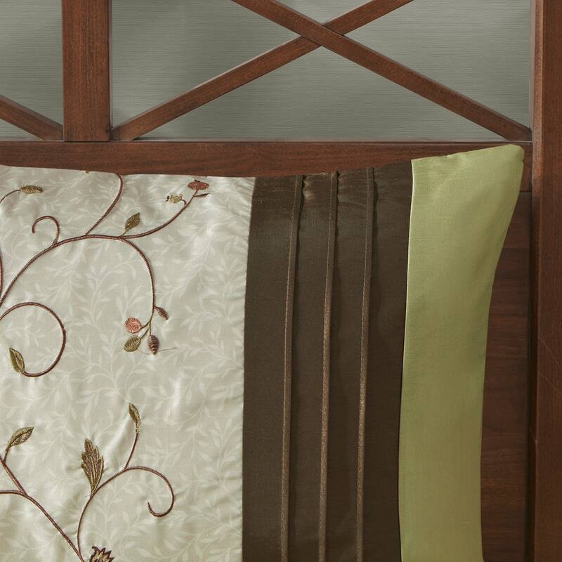 GDF Studio - Embroidered 7-Piece Comforter Set with Decorative Pillows