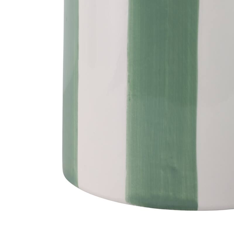 Ceramic Planter Scalloped Edge and Vertical Textured Design (Set of 2) - 8" x 8" x 7"