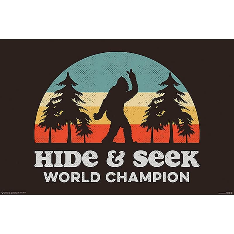 Bigfoot Hide & Seek Champion Art Poster - 36 x 24 Inch