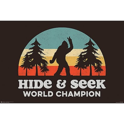 Bigfoot Hide & Seek Champion Art Poster - 36 x 24 Inch