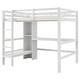 preview thumbnail 16 of 22, Full Size Loft Bed with Bulit-in Desk and Multifunction Storage Shelves, Wooden Loft Bedframe with Ladder and Guardrail