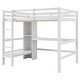 preview thumbnail 4 of 22, Full Size Loft Bed with Bulit-in Desk and Multifunction Storage Shelves, Wooden Loft Bedframe with Ladder and Guardrails