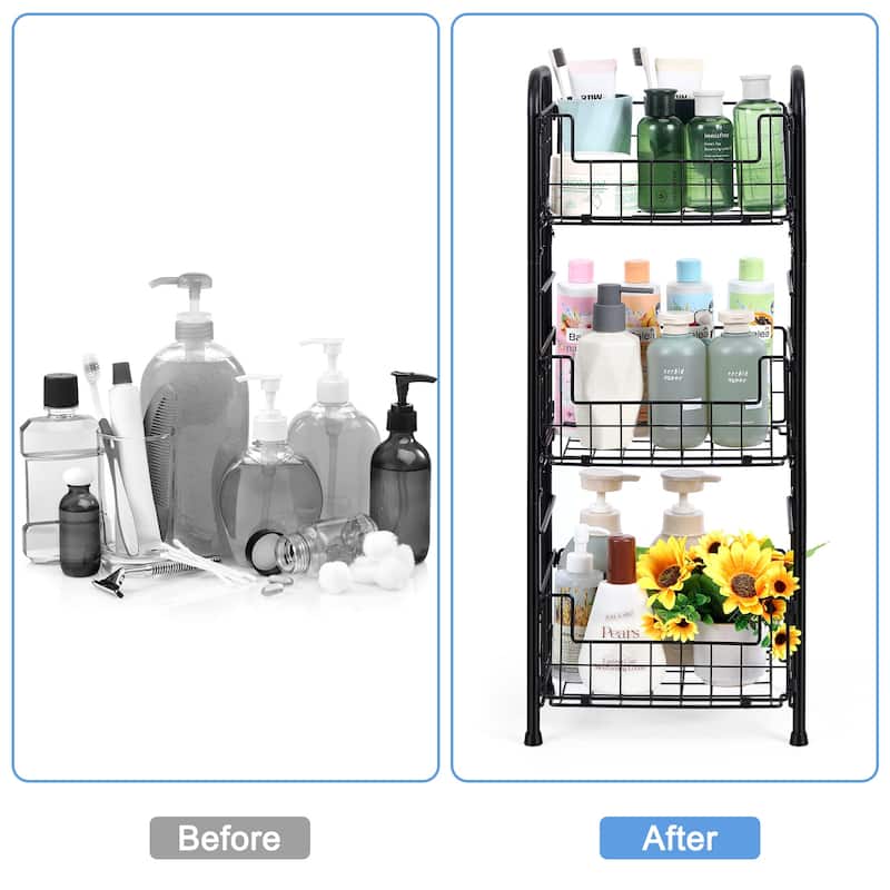 3-Tier Metal Freestanding Bathroom Organizer