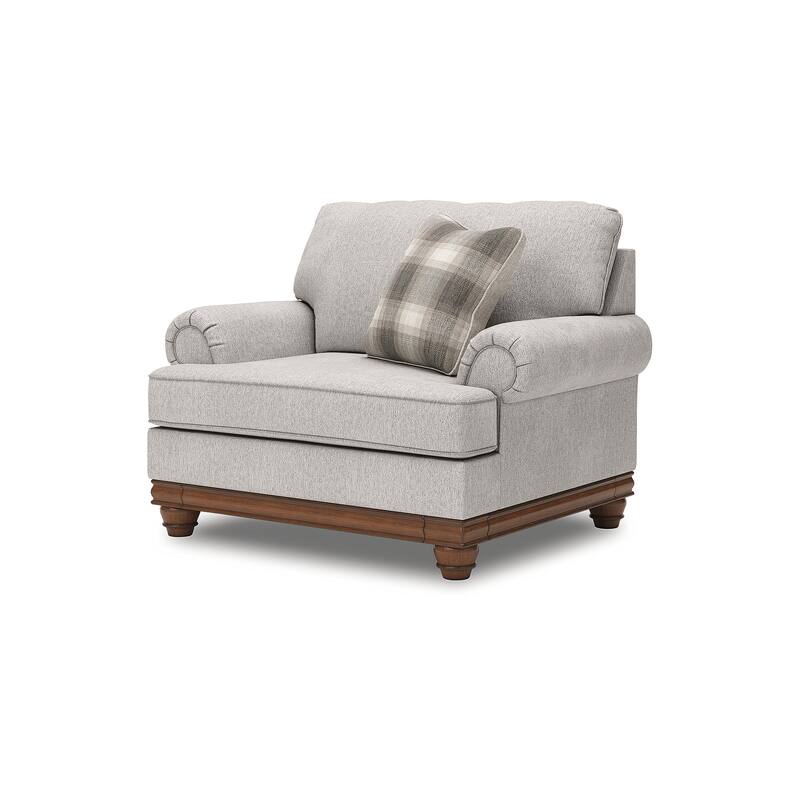 Signature Design by Ashley Meadowview Light Gray/Brown Oversized Chair - 53"W x 40"D x 41"H