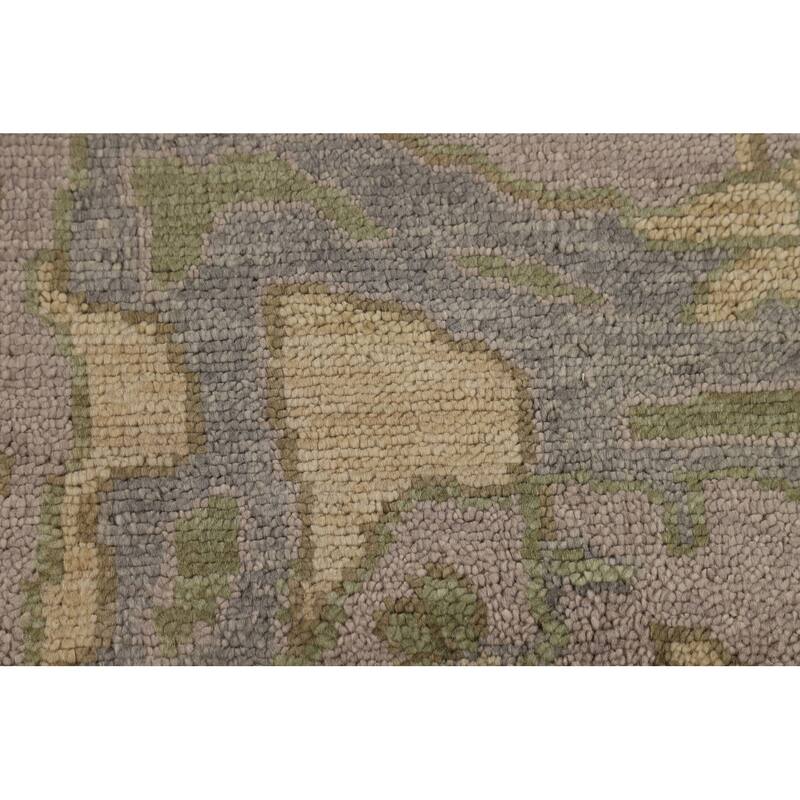 All-Over Brown Oushak Indian Area Rug Handmade Wool Carpet - 8'10" x 12'0"
