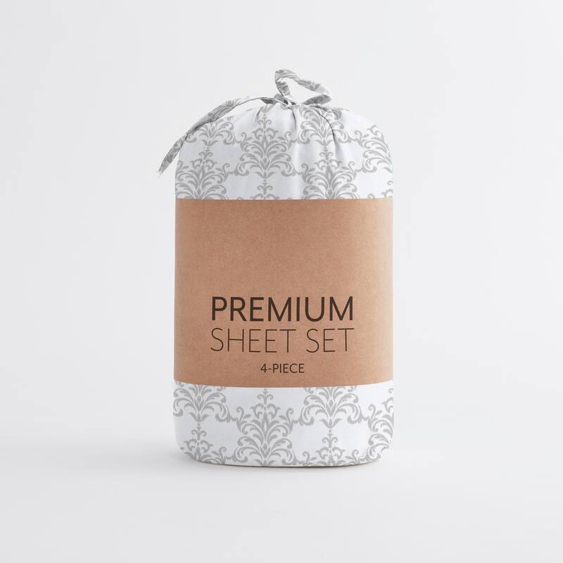 Becky Cameron Soft Bouquet Pattern 4 Piece Deep Pocket Bed Sheets Set