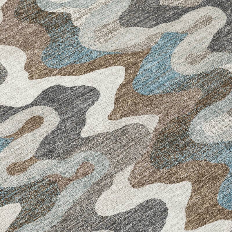 Machine Washable Indoor/ Outdoor Modern Mason Chantille Rug