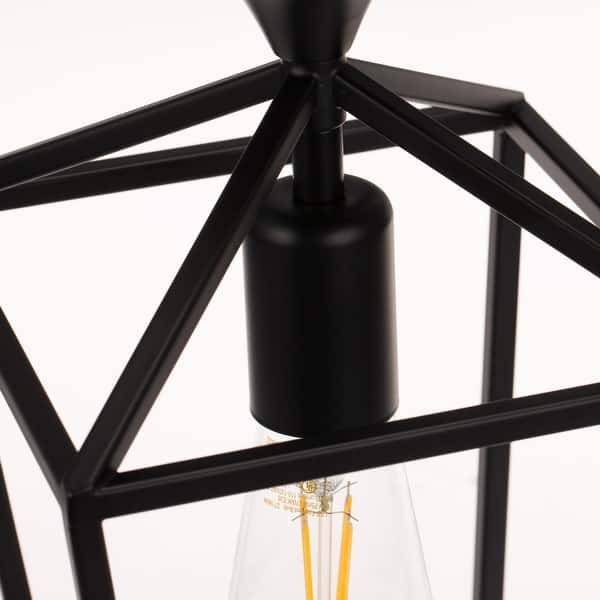 APOTO Farmhouse Semi Flush Mount Ceiling Light,Black Light Fixture...