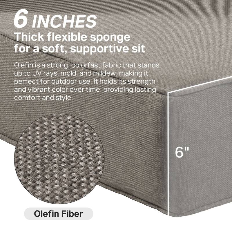 22" W x 24" D x 6" T Outdoor Lounge Chair Replacement Cushion Set Water and Fade Resistant