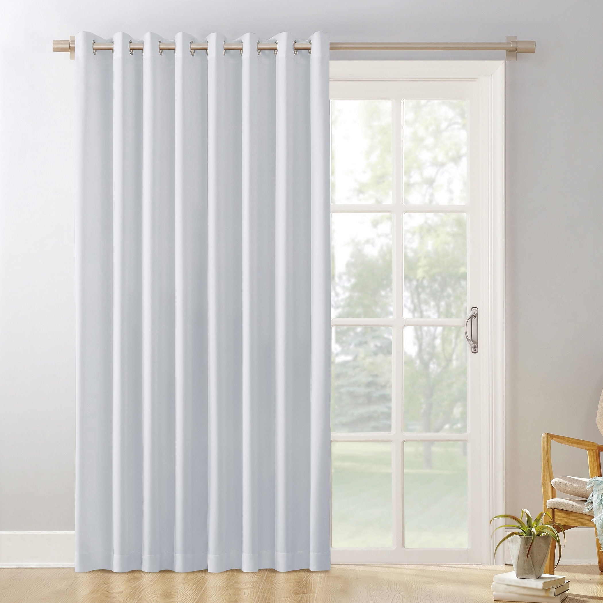 Sun Zero Kara Floral Print Energy Efficient Grommet Patio Door Curtain Panel x 