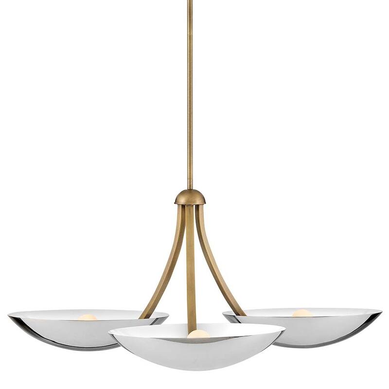 Fredrick Ramond FR41646 Glenn 3 Light 36" Wide Chandelier - Heritage Brass / Chrome
