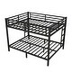 preview thumbnail 11 of 9, Black Queen over Queen Metal Bunk Bed for Teens and Adults