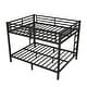 preview thumbnail 11 of 9, Black Queen over Queen Size Metal Bunk Bed for Teens