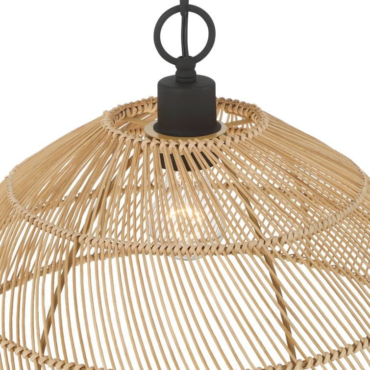 Acroma 1 - Light Hand-Woven Rattan Dome Pendant Light - 1-light