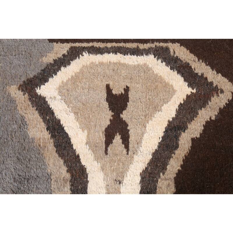 Abstract Moroccan Oriental Wool Area Rug Hand-knotted Bedroom Carpet - 5'9" x 9'6"