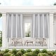 preview thumbnail 9 of 42, ATI Home Indoor/Outdoor Solid Cabana Grommet Top Curtain Panel Pair 54x132 - Cloud Grey