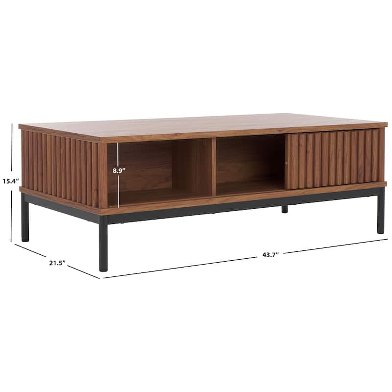 SAFAVIEH Lylia 2-Door Storage Coffee Table - 43.7 in. W x 21.5 in. D x 15.4 in. H
