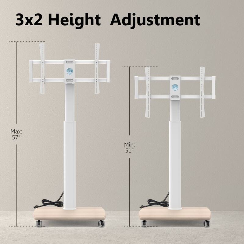 FITUEYES Rolling TV Stand with Power Strip for 32 - 65 Inch TVs