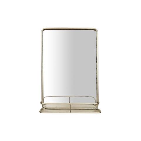Rectangle Wall Mirror with Shelf - Antique Nickel