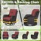 preview thumbnail 6 of 7, Pocassy Swivel Chairs with Cofee Table Brown-Red - Brown
