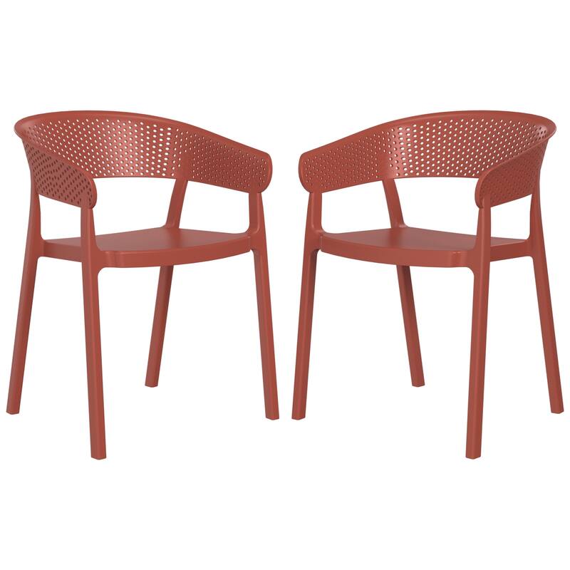Frond and Form Outdoor Stacking Dining Armchair (Set of 2) - Red