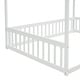 preview thumbnail 13 of 29, Full Size Canopy Frame Floor Bed with Fence,Guardrails