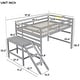 preview thumbnail 10 of 19, Full Size Wooden Loft Bed with Platform and Ladder - Sturdy and Stylish