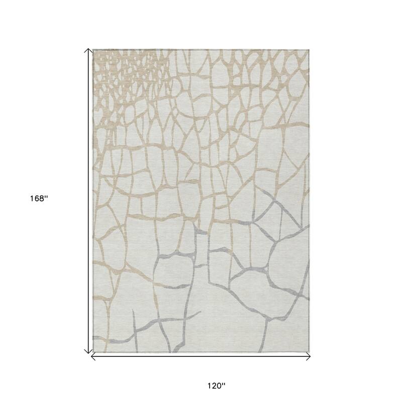 HomeRoots Abstract Transitional Rectangle Outdoor Rug
