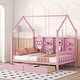 preview thumbnail 22 of 37, Modern Wooden House Bed Frame, Storage Shelves & Roof