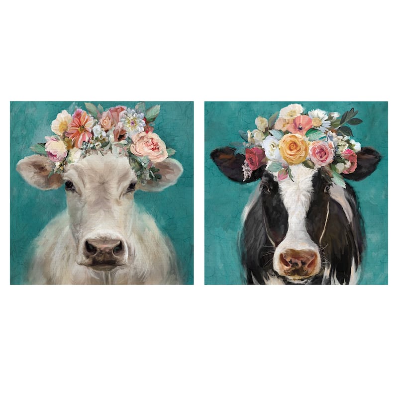 Fancy Cows I, II by Studio Arts Canvas Art Prints
