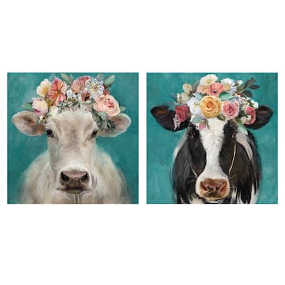 Fancy Cows I, II by Studio Arts Canvas Art Prints