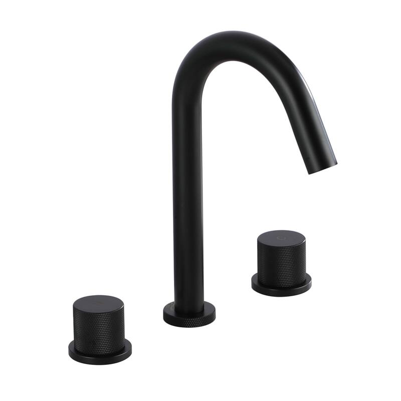 Mondawe Deck Mounted 8 Inch Widespread Double-Handle Bathroom Faucet in Brushed Nickel for Bathroom, Vanity, Laundry