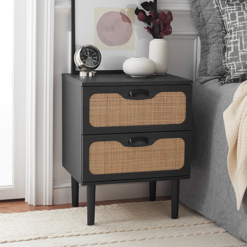 SAFAVIEH Salwa 2-Drawer Nightstand - Black