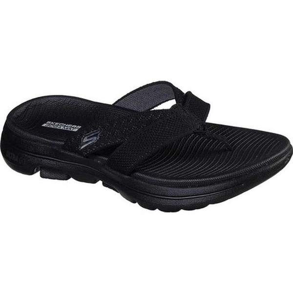 skechers black womens flip flops