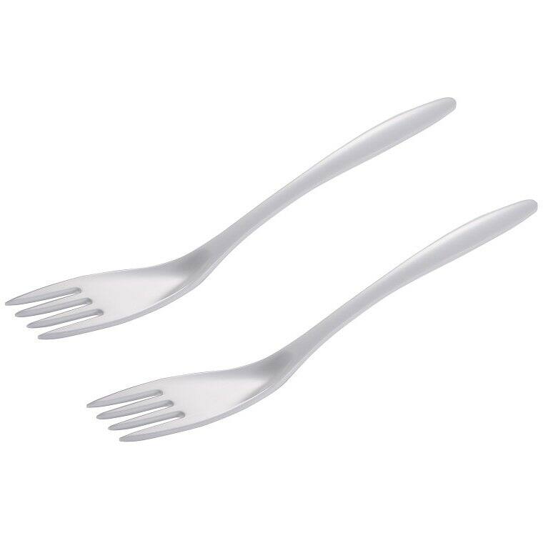 Gourmac 12.5" Melamine Cooking / Serving Fork, White - Set of 2 - White