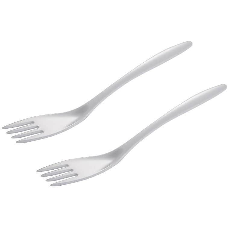 Gourmac 12.5" Melamine Cooking / Serving Fork, White - Set of 2