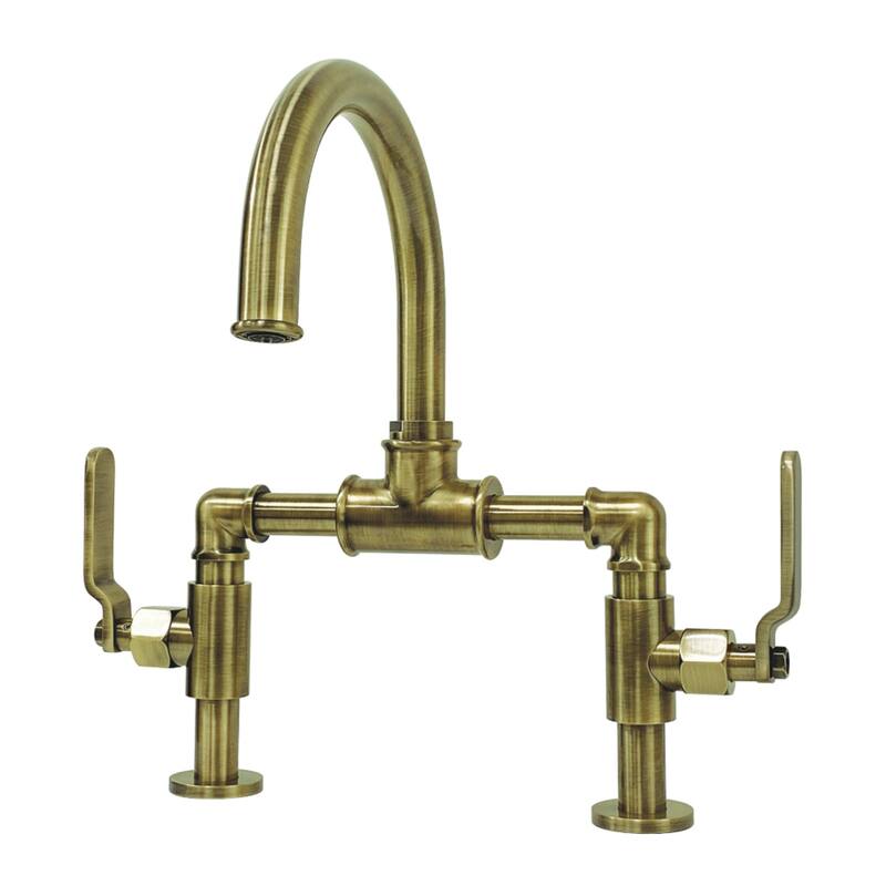 Kingston Brass Whitaker Bridge Bathroom Faucet - Antique Brass