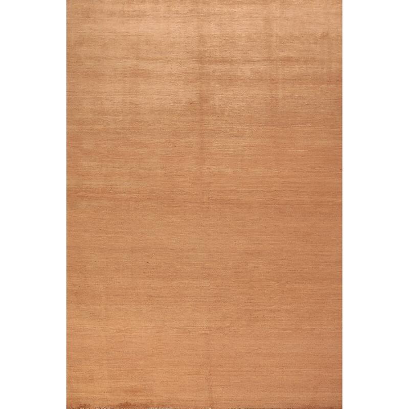 Modern Gabbeh Oriental Area Rug Handmade Solid Wool Carpet - 6'7" x 9'10"