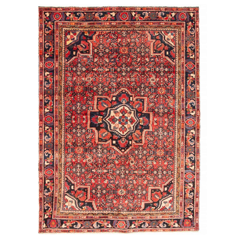ECARPETGALLERY Hand-knotted Andelz Red Wool Rug - 4'9 x 6'9 - Red - 4'9 x 6'9