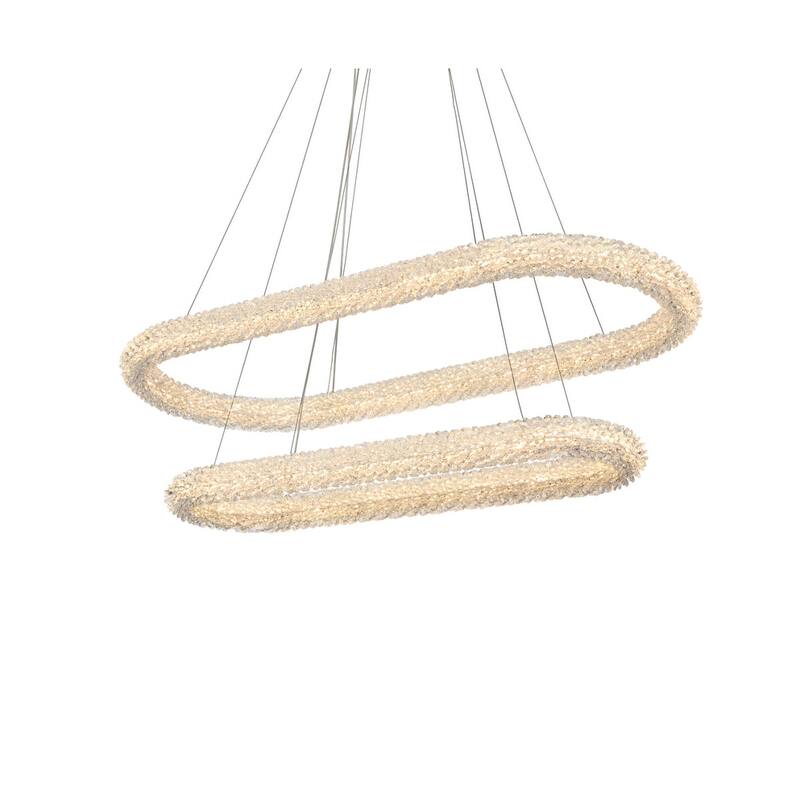 Elegant Lighting 3800G42L2 Bowen 42" Wide LED Crystal Ring Chandelier
