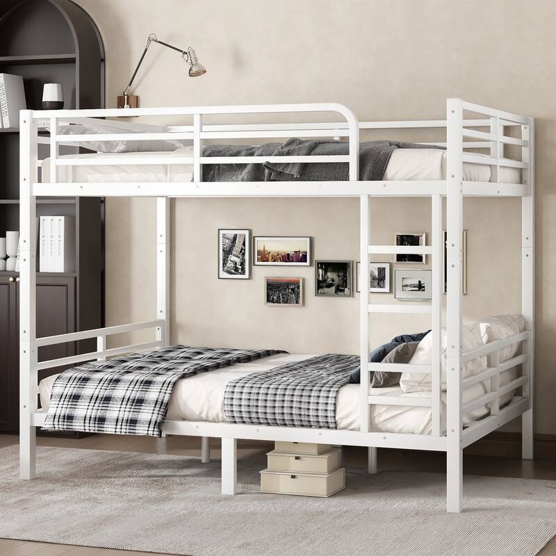 Metal Bunk Bed for Teens and Adults White Space Saving Noise Reduction