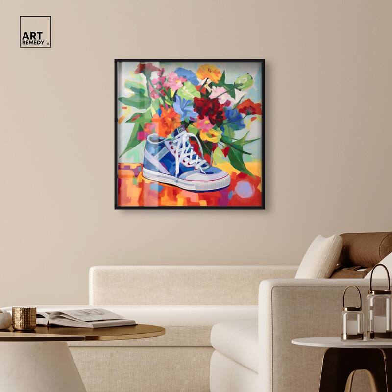 Colorful Sneaker Bouquet Shadowbox by Art Remedy