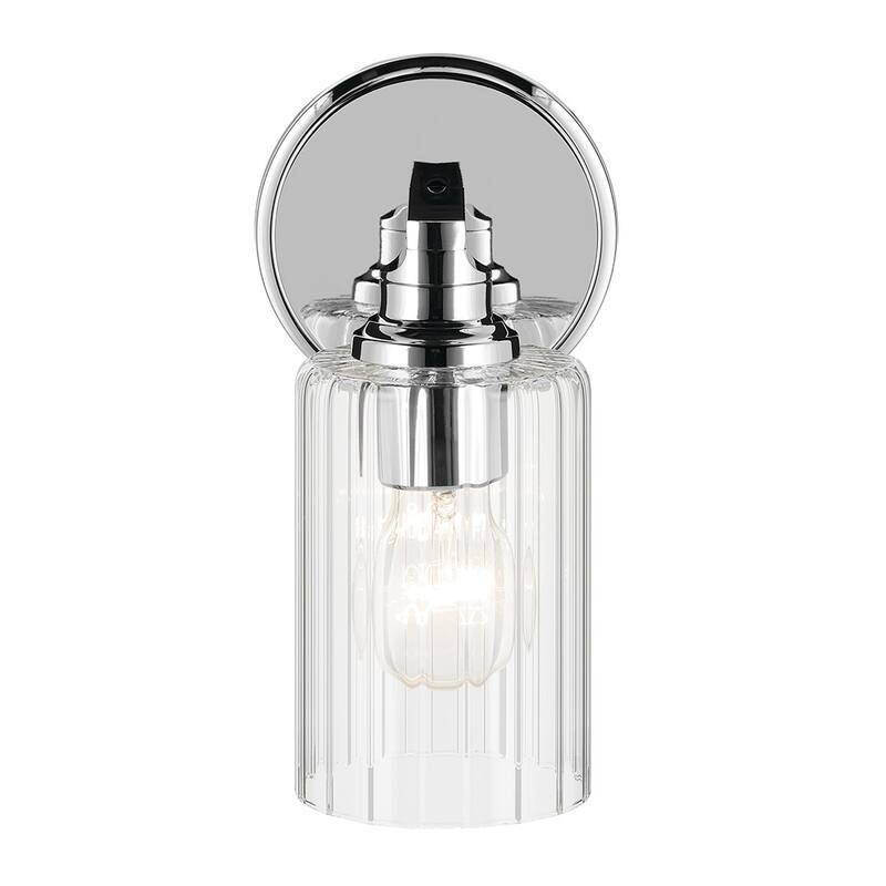 Kichler Lighting Gioe 9.5" 1-Light Wall Sconce with Clear Fluted Glass in Chrome
