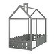 preview thumbnail 9 of 7, Gray Twin Size Wood Bed House Bed Frame with Fence for Kids