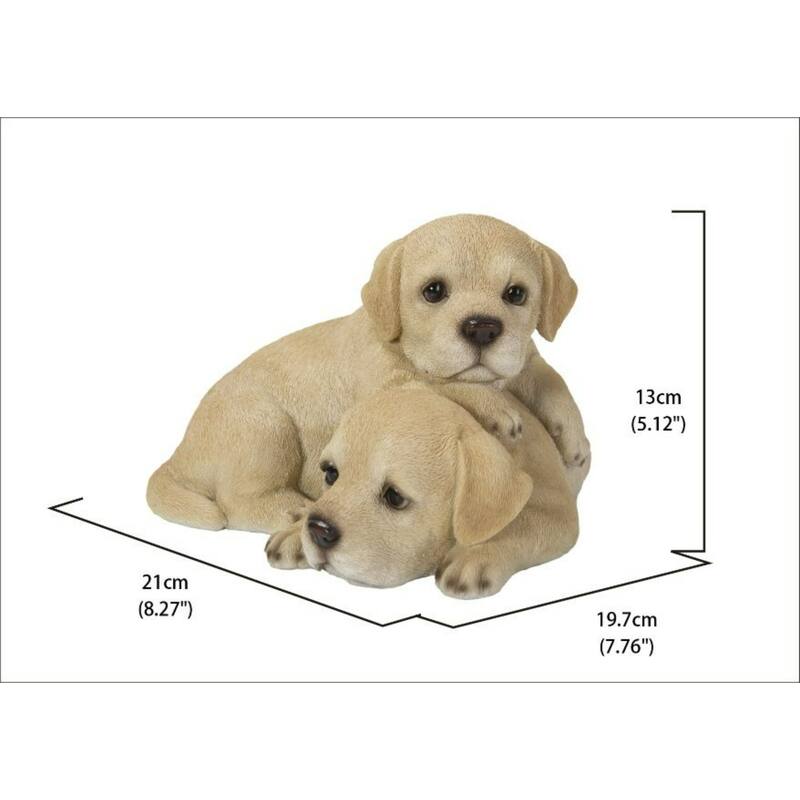 8.25" Labrador Retriever Puppies Outdoor Garden Statue