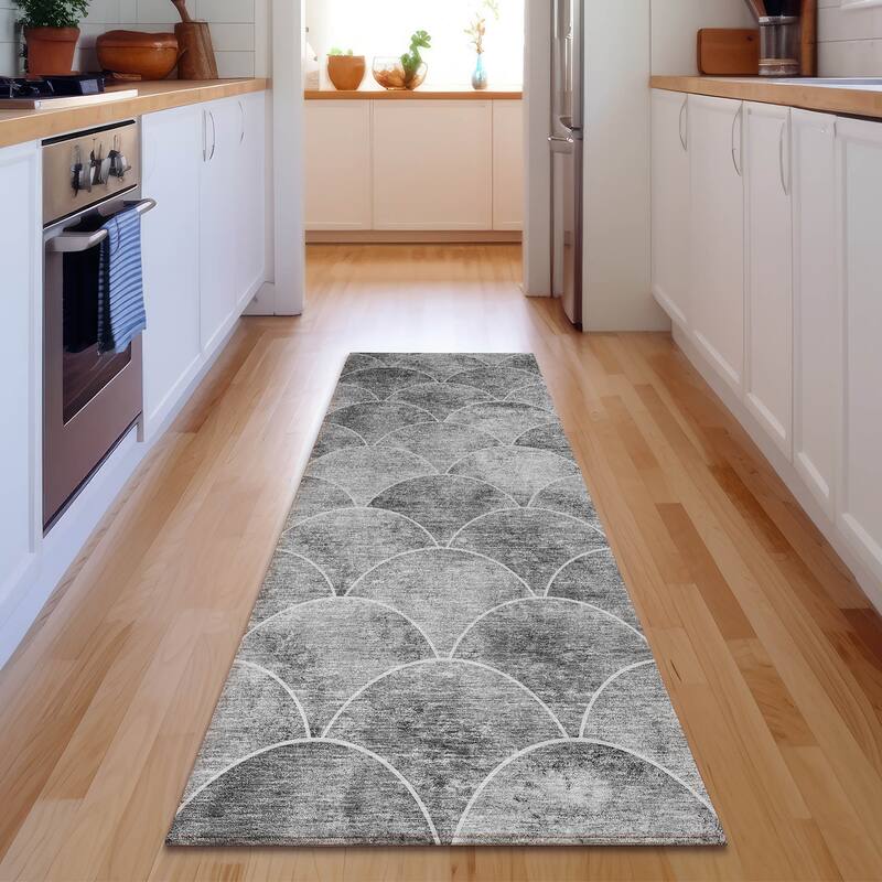 Premium Washable Super Soft Contemporary Geo Mayfield Rug - Gray - 2' 3" x 7' 6" - Runner