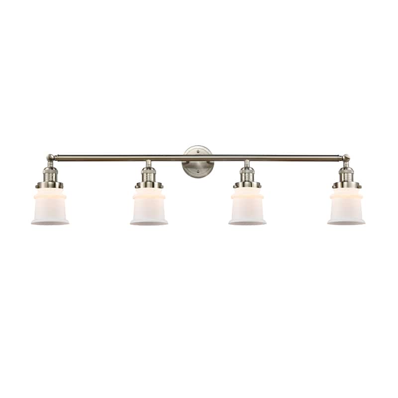 Innovations Lighting Small Canton 4 Light 42" Wide Bathroom Vanity - Brushed Satin Nickel / Matte White
