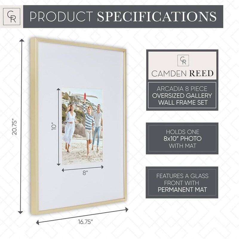 Camden Reed Arcadia 8 Piece Oversized Gallery Wall Frame, 16x20