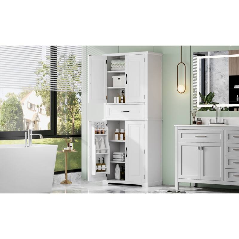 Bathroom Storage Cabinet With Multi-Functional Storage Space, Drawer With Slide Rails, Adjustable Shelf